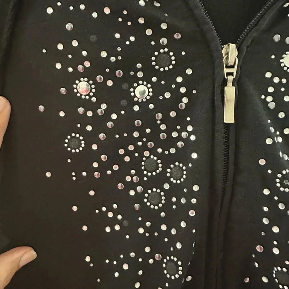 Kim Rodgers XL black sparkling hoodie casual athletic wear hoodie - Picture 4 of 6